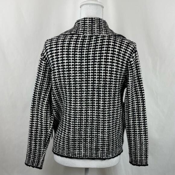 Rachel Zoe Black White Double Breasted Academia Sweater Jacket NWT Size XS - Picture 6 of 13